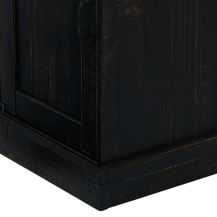 Bufetă HALDEN cu uşă glisantă neagră 80x40x80 cm lemn masiv - WALTI WALTI