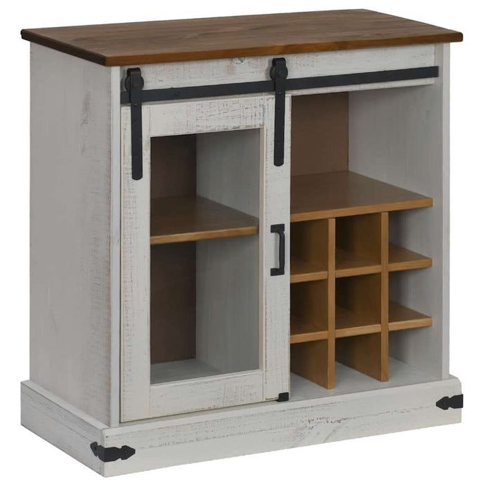 Bufetă HALDEN cu uşă glisantă alb 80x40x80 cm lemn masiv - WALTI WALTI