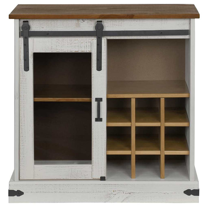 Bufetă HALDEN cu uşă glisantă alb 80x40x80 cm lemn masiv - WALTI WALTI