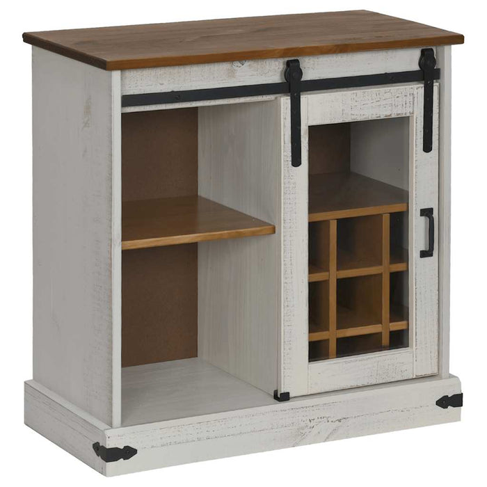 Bufetă HALDEN cu uşă glisantă alb 80x40x80 cm lemn masiv - WALTI WALTI