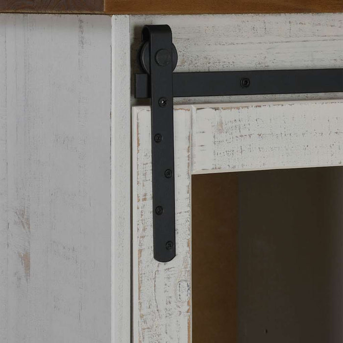 Bufetă HALDEN cu uşă glisantă alb 80x40x80 cm lemn masiv - WALTI WALTI