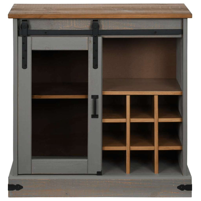 Comodă HALDEN cu uşă glisantă gri 80x40x80 cm lemn masiv - WALTI WALTI