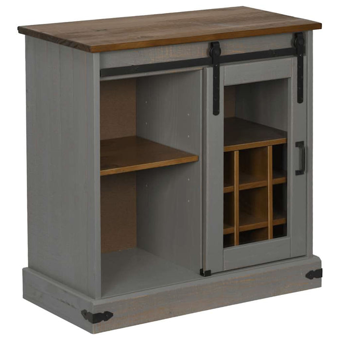 Comodă HALDEN cu uşă glisantă gri 80x40x80 cm lemn masiv - WALTI WALTI