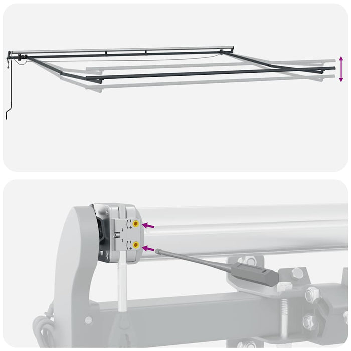 Copertina retractabilă automat cu LED-uri, vișiniu, 300x250 cm - WALTI WALTI