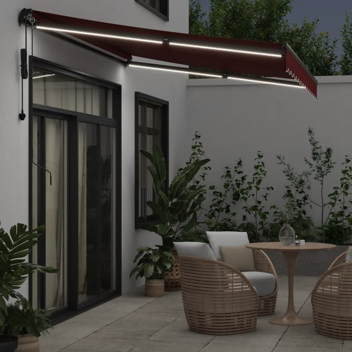 Copertina retractabilă automat cu LED-uri, vișiniu, 350x250 cm - WALTI WALTI