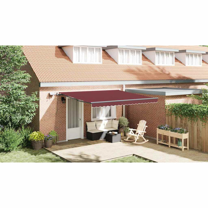 Copertina retractabilă manual cu LED-uri, vișiniu, 400x300 cm - WALTI WALTI