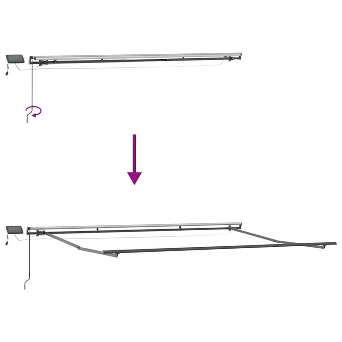 Copertina retractabilă manual cu LED-uri, vișiniu, 500x300 cm - WALTI WALTI
