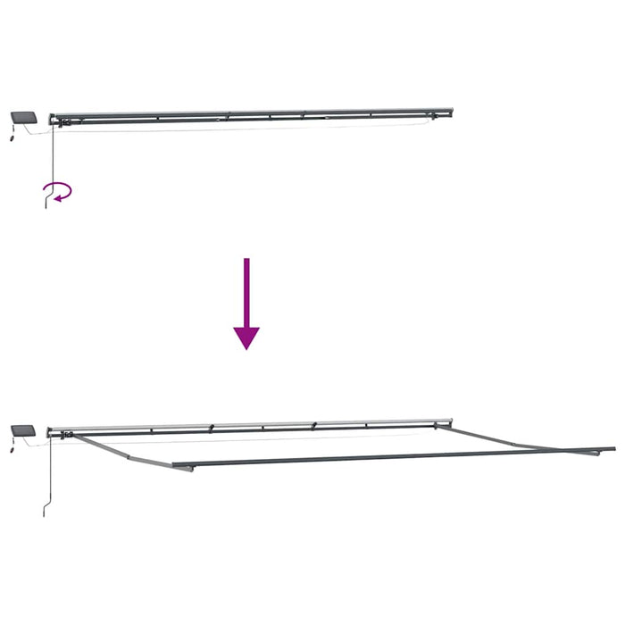 Copertina retractabilă manual cu LED-uri, vișiniu, 600x300 cm - WALTI WALTI