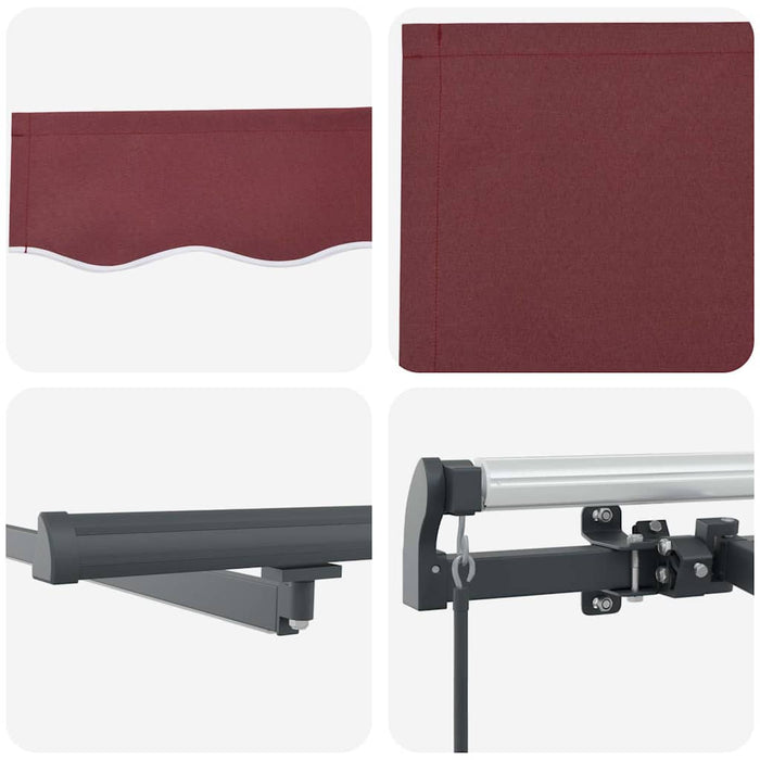 Copertina retractabilă manual cu LED-uri, vișiniu, 600x300 cm - WALTI WALTI