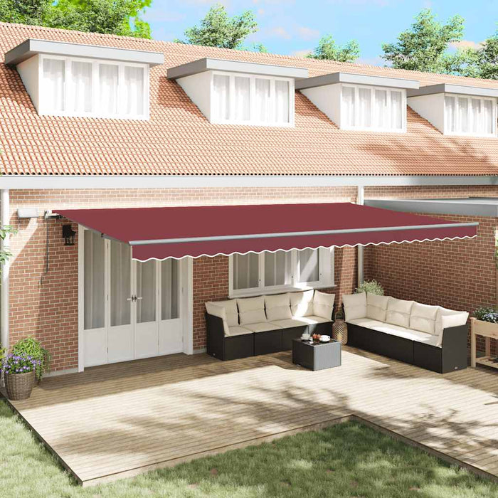 Copertina retractabilă manual cu LED-uri, vișiniu, 600x300 cm - WALTI WALTI