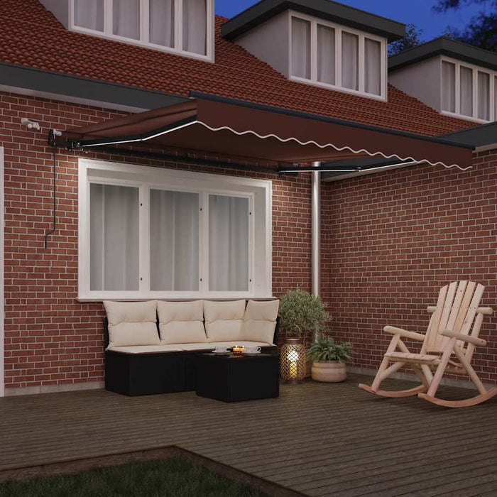 Copertina retractabilă automat cu LED-uri, maro, 300x250 cm - WALTI WALTI