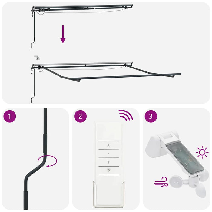 Copertina retractabilă automat cu LED-uri, maro, 300x250 cm - WALTI WALTI