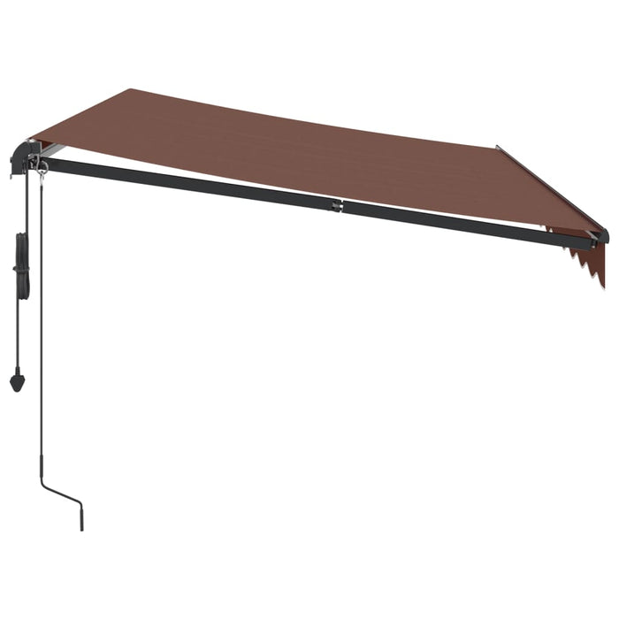 Copertina retractabilă automat cu LED-uri, maro, 350x250 cm - WALTI WALTI