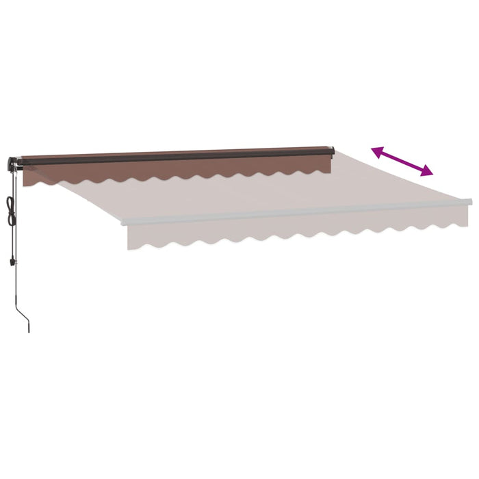 Copertina retractabilă automat cu LED-uri, maro, 350x250 cm - WALTI WALTI