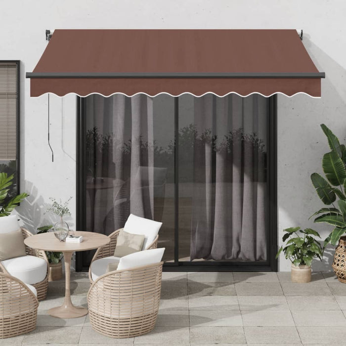 Copertina retractabilă automat cu LED-uri, maro, 350x250 cm - WALTI WALTI