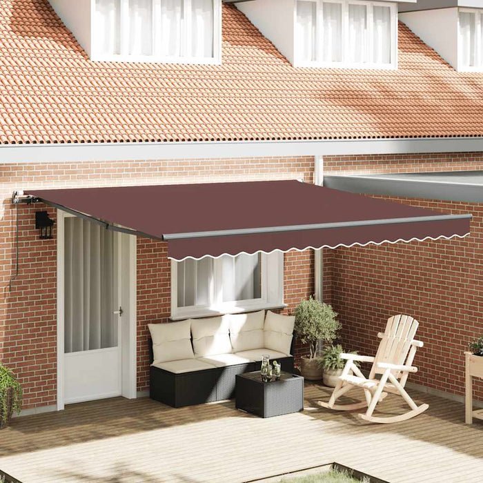 Copertină retractabilă manual, maro, 400x300 cm - WALTI WALTI