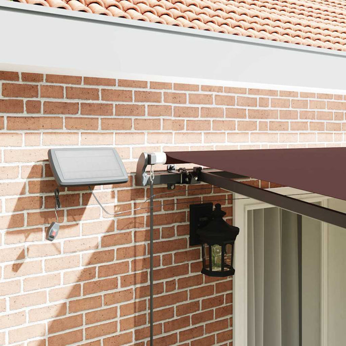 Copertina retractabilă manual cu LED-uri, maro, 400x300 cm - WALTI WALTI