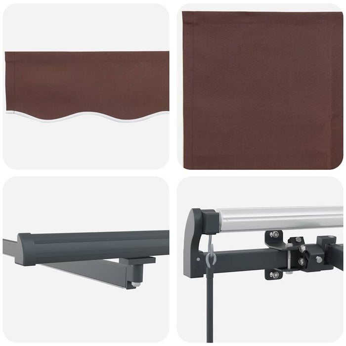 Copertina retractabilă manual cu LED-uri, maro, 400x300 cm - WALTI WALTI