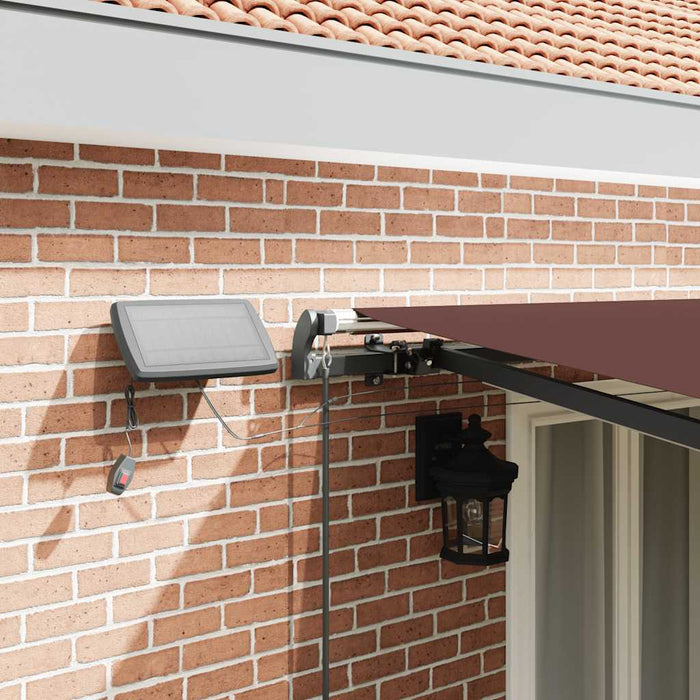 Copertină retractabilă manual cu LED-uri, maro, 500x300 cm - WALTI WALTI