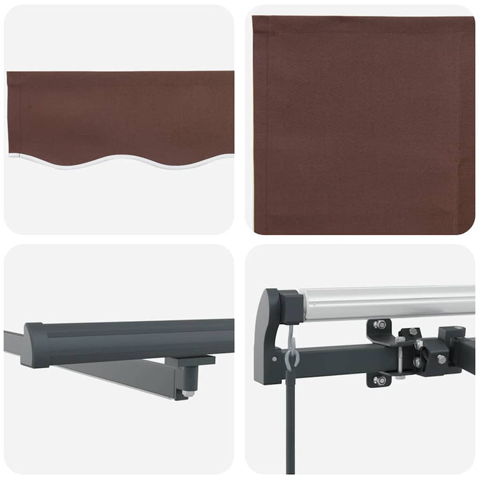 Copertină retractabilă manual cu LED-uri, maro, 500x300 cm - WALTI WALTI