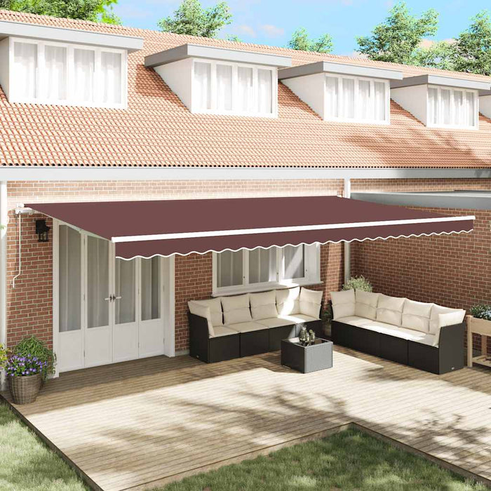 Copertină retractabilă automat, maro, 600x300 cm - WALTI WALTI