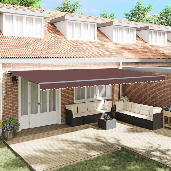 Copertină retractabilă manual, maro, 600x300 cm - WALTI WALTI