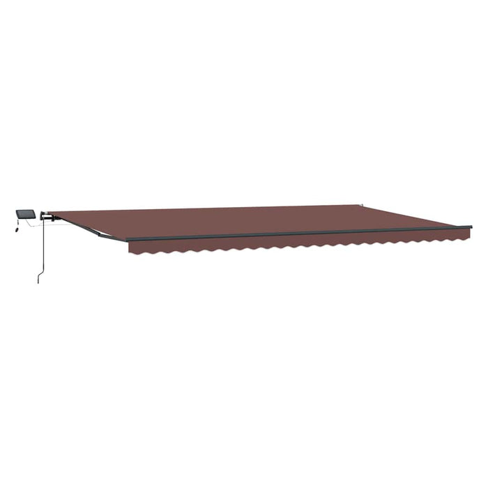 Copertină retractabilă manual cu LED-uri, maro, 600x300 cm - WALTI WALTI