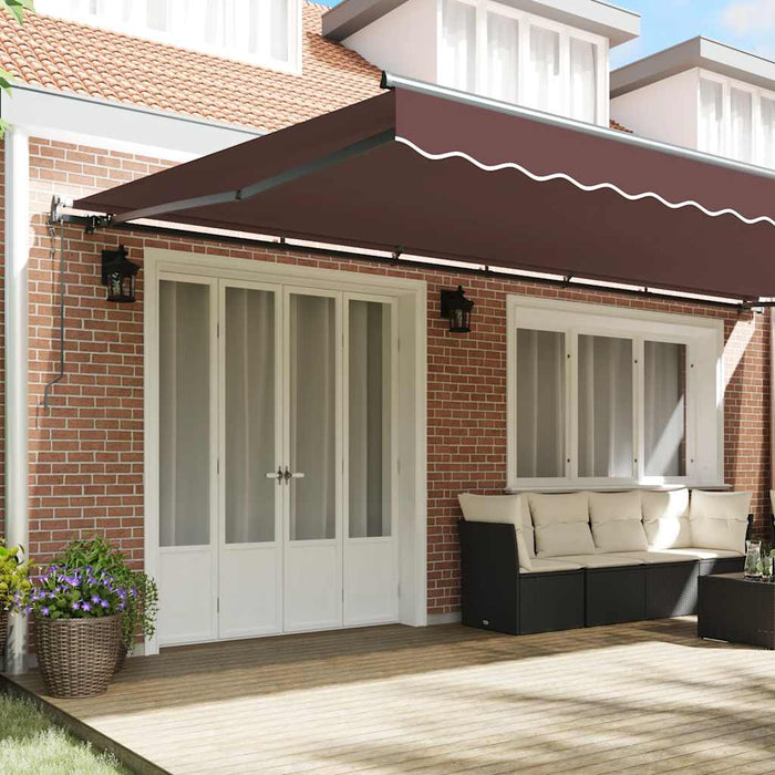 Copertină retractabilă automat, maro, 600x300 cm - WALTI WALTI