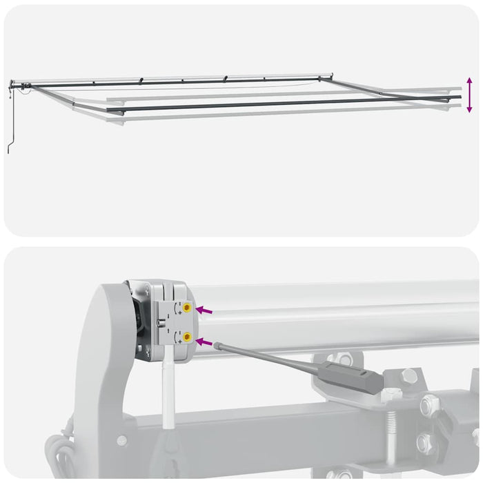 Copertină retractabilă automat cu LED-uri, maro, 600x300 cm WALTI