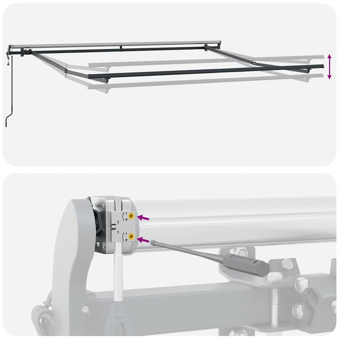 Copertină retractabilă automat, antracit/alb, 300x250 cm - WALTI WALTI