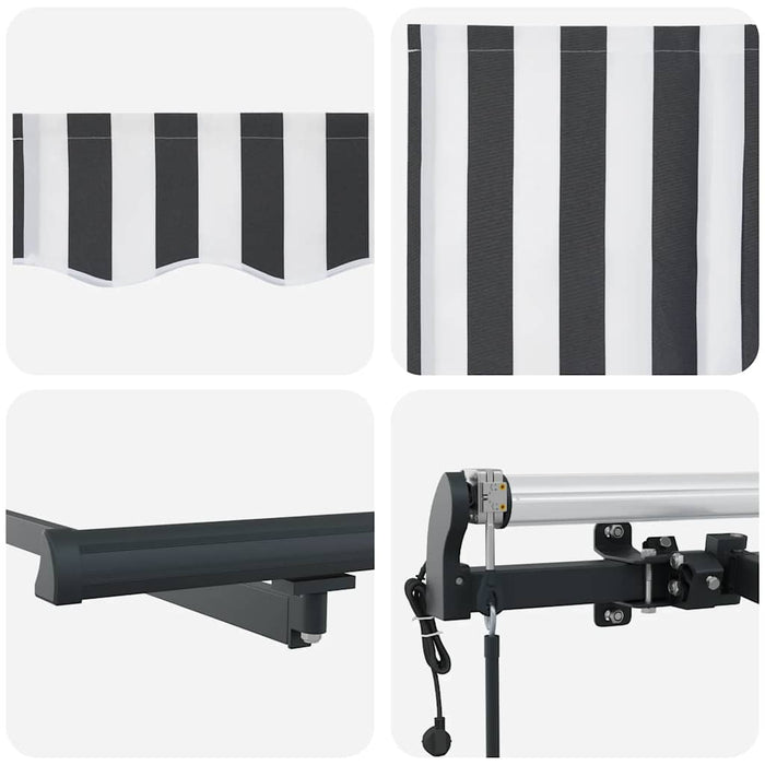 Copertină retractabilă automat, antracit/alb, 300x250 cm - WALTI WALTI