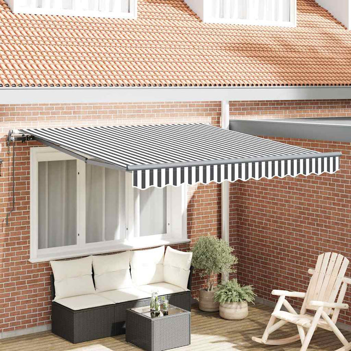 Copertină retractabilă automat, antracit/alb, 300x250 cm - WALTI WALTI