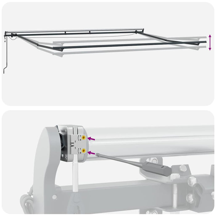 Copertină retractabilă automat LED-uri antracit/alb 300x250 cm - WALTI WALTI
