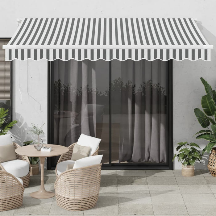 Copertină retractabilă automat, antracit/alb, 350x250 cm WALTI