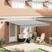 Copertină retractabilă manual cu LED, antracit/alb, 400x300 cm - WALTI WALTI