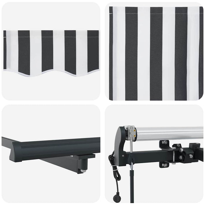 Copertină retractabilă automat, antracit/alb, 400x300 cm - WALTI WALTI