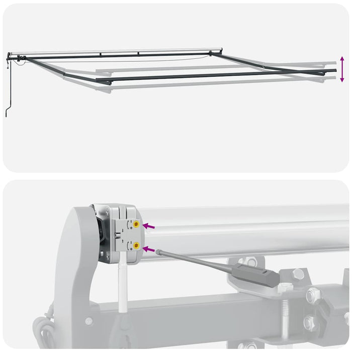 Copertină retractabilă automat cu LED, antracit/alb, 400x300 cm WALTI