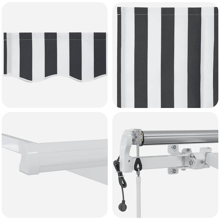 Copertină retractabilă automat, antracit/alb, 450x300 cm - WALTI WALTI