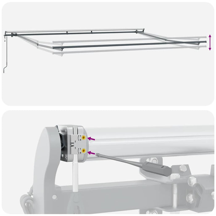Copertină retractabilă automat, antracit/alb, 450x300 cm - WALTI WALTI