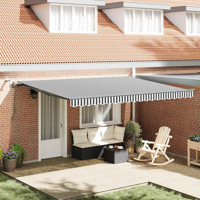 Copertină retractabilă automat cu LED, antracit/alb, 450x300 cm - WALTI WALTI