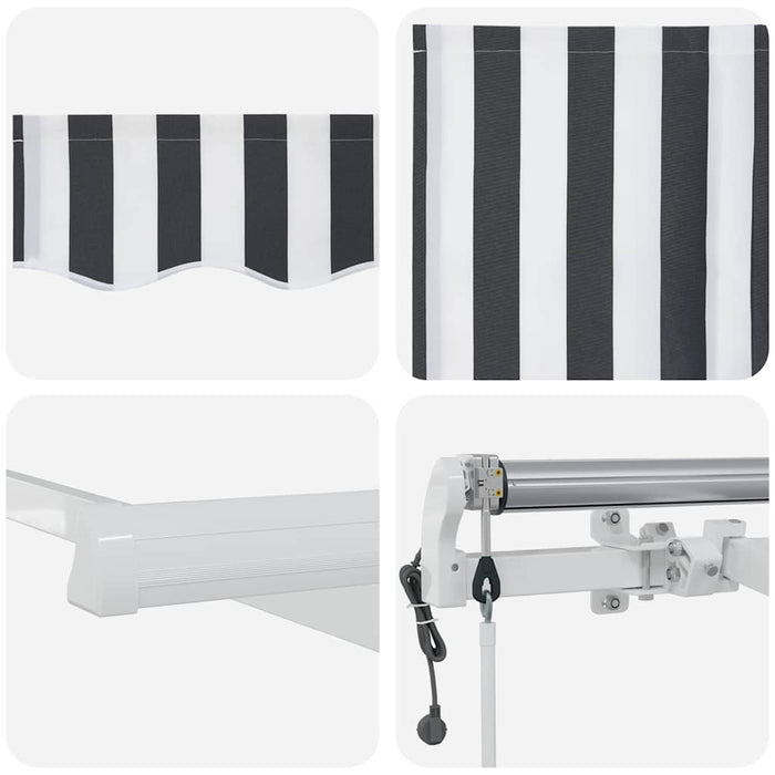 Copertină retractabilă automat, antracit/alb, 500x300 cm - WALTI WALTI