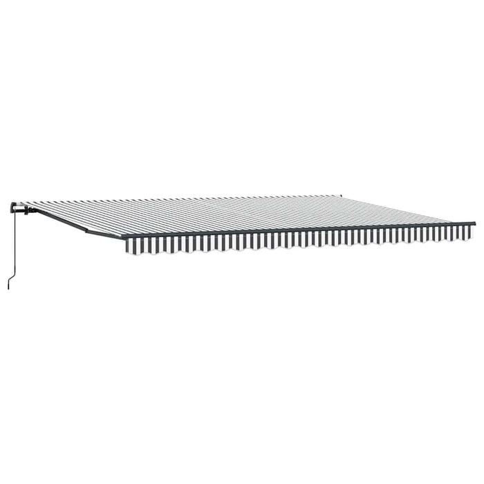 Copertină retractabilă manual, antracit/alb, 500x300 cm - WALTI WALTI