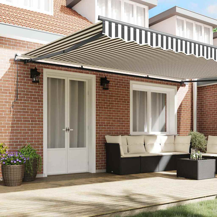 Copertină retractabilă manual, antracit/alb, 500x300 cm - WALTI WALTI