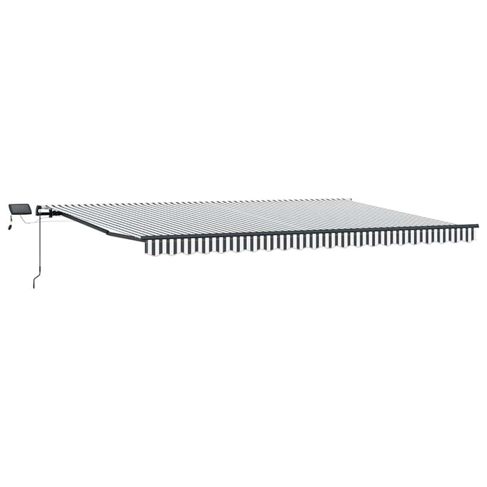 Copertină retractabilă manual cu LED, antracit/alb, 500x300 cm - WALTI WALTI