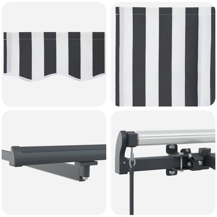 Copertină retractabilă manual cu LED, antracit/alb, 500x300 cm - WALTI WALTI