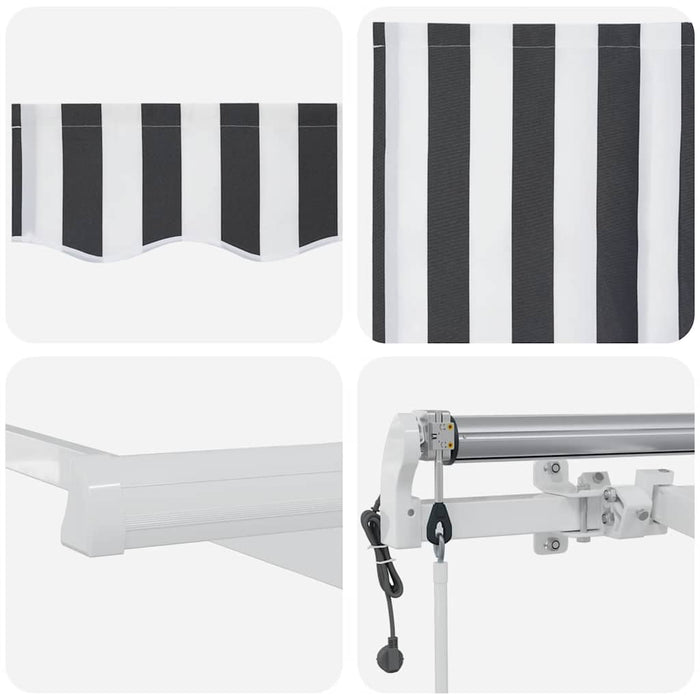 Copertină retractabilă automat, antracit/alb, 600x300 cm - WALTI WALTI