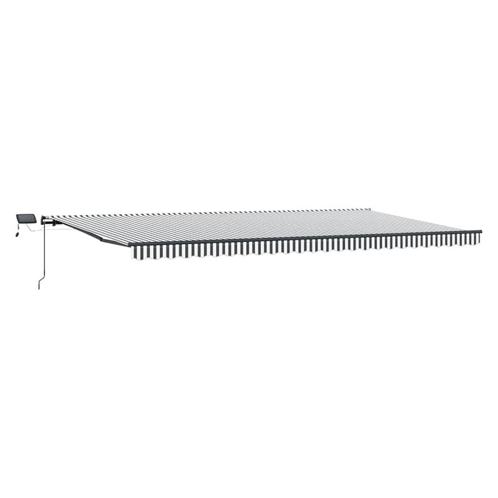Copertină retractabilă manual cu LED, antracit/alb, 600x300 cm - WALTI WALTI