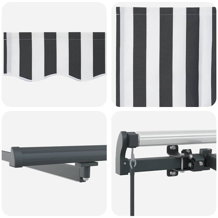 Copertină retractabilă manual cu LED, antracit/alb, 600x300 cm - WALTI WALTI