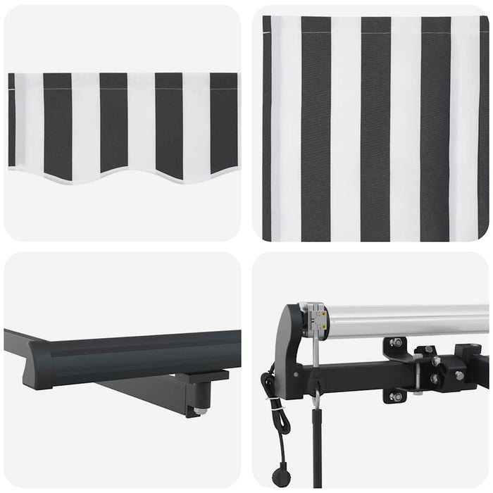 Copertină retractabilă automat, antracit/alb, 600x300 cm - WALTI WALTI