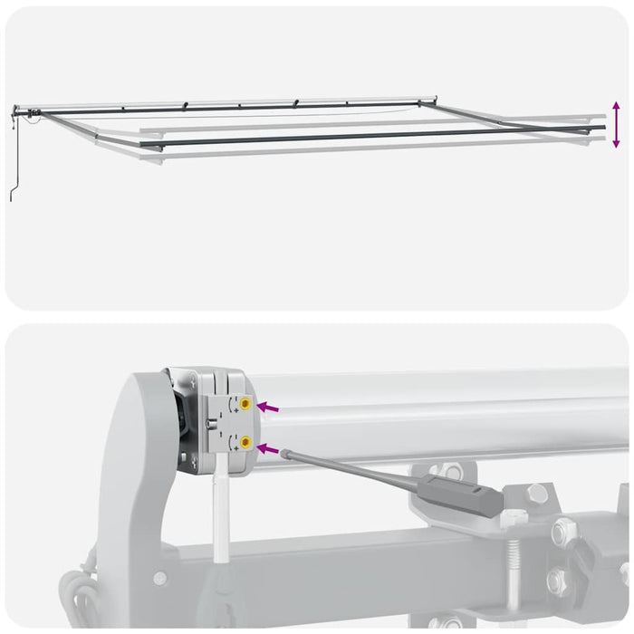 Copertină retractabilă automat cu LED, antracit/alb, 600x300 cm - WALTI WALTI